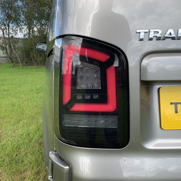 VW T6 LED Tail Lights Barn Door Black Smoke Transporter HQ