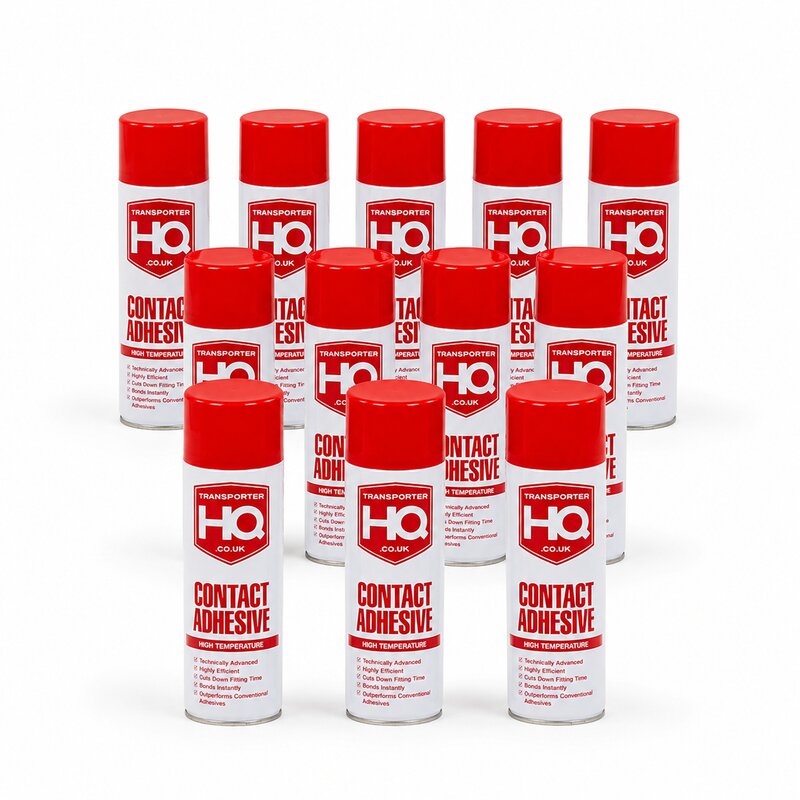 Transporter HQ - Contact Adhesive - Spray Glue (High Temperature) - Trim Fix - 500ml - 12 Pack