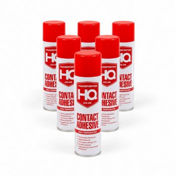 Transporter HQ – Contact Adhesive – Spray Glue (High Temperature) – Trim Fix – 500ml – 6 Pack