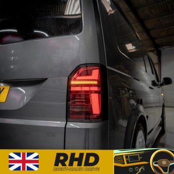 Rear Lights - Sequential Indicator - LED - RHD - Tailgate - Red Smoke - VW Transporter T6.1 (2021 - 2024)