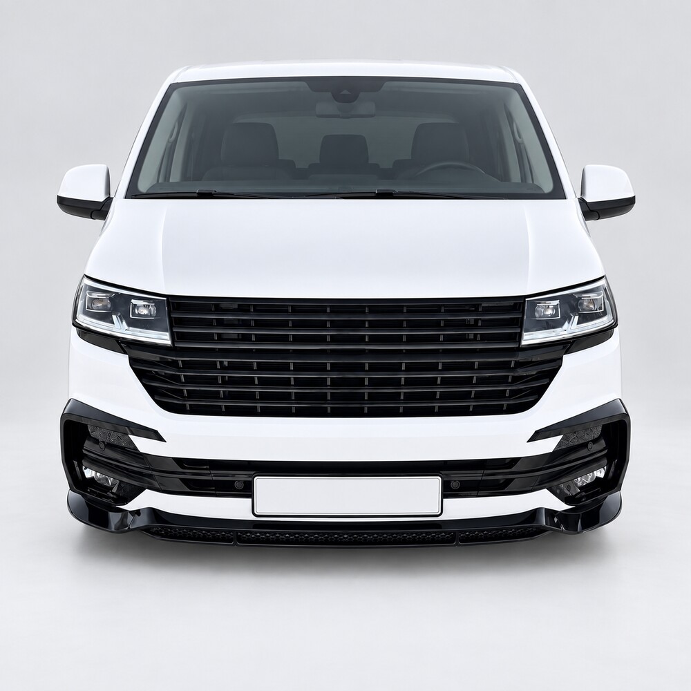 Splitter - With Bumper Canard Trims - Aero Lip - Gloss Black - VW Transporter T6.1 (2021 - 2024) - Image 2
