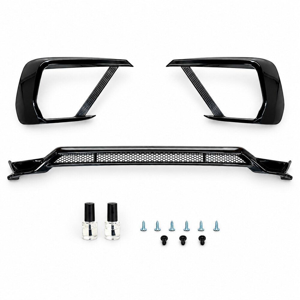 Splitter - With Bumper Canard Trims - Aero Lip - Gloss Black - VW Transporter T6.1 (2021 - 2024)