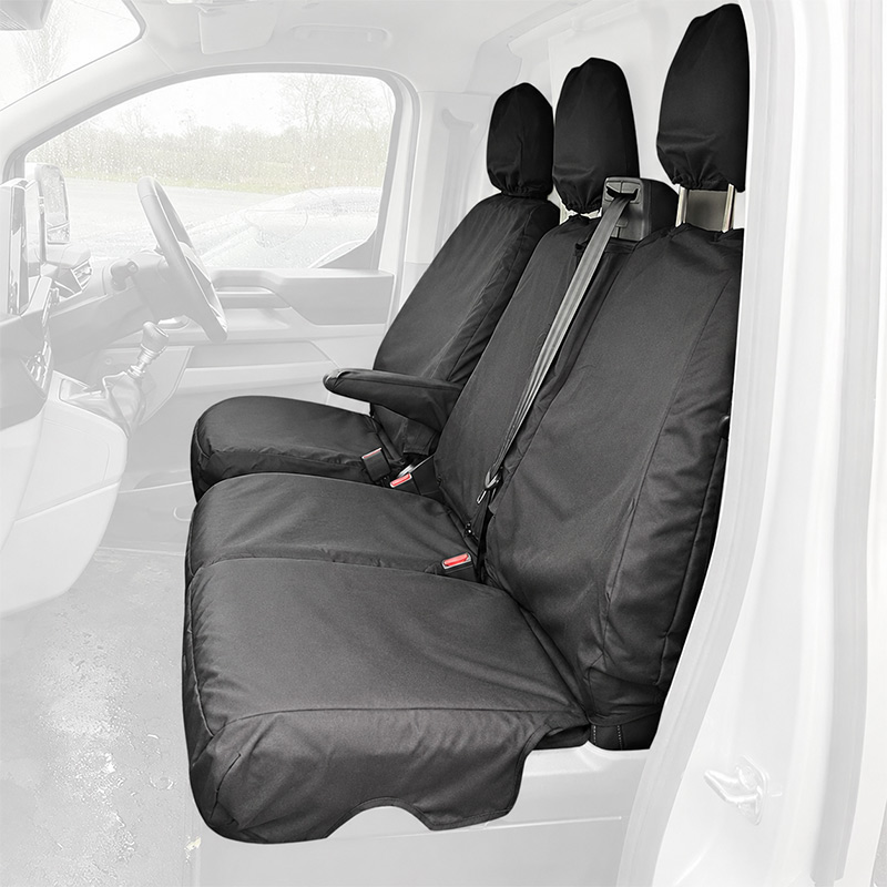 Front Heavy Duty Seat Covers / Protectors (2+1) - VW Transporter T7 (2025-) & Ford Transit Custom 2nd Gen (2024-)