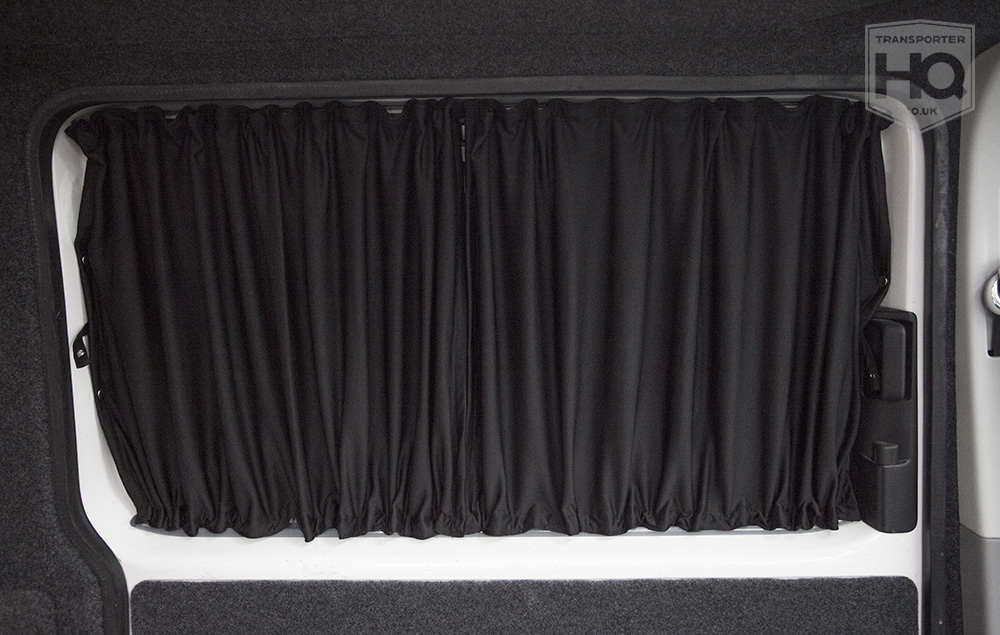 Passenger Side (Sliding Door) Curtains - Black - VW New Transporter / T7 (2025-)