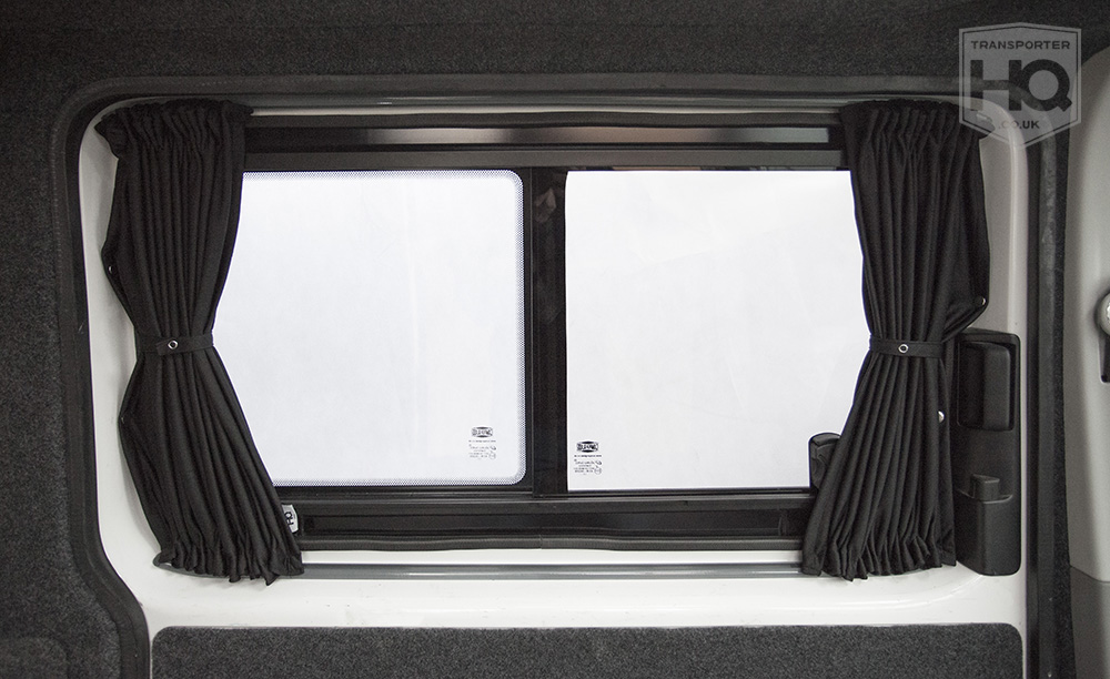 Passenger Side (Sliding Door) Curtains - Black - VW New Transporter / T7 (2025-)