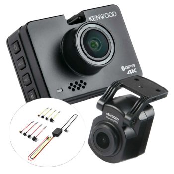 Kenwood DRVA610W - 4K Ultra-HD Front & 2K Waterproof Rear-View Dash Cam Bundle Incl 64GB SD-Card