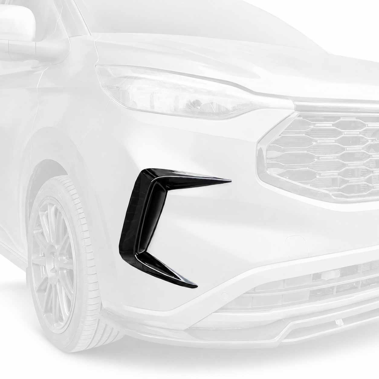 Ford Transit Custom 2nd Gen (2024 – onwards) - Gloss Black Front Bumper Canards