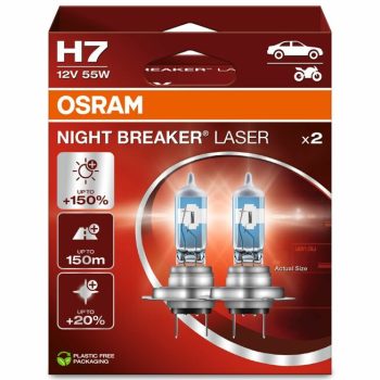 Osram - Laser Headlight Bulbs - Night Breaker - H7 - +150% (Twin Pack) - Suitable For THQ Headlights