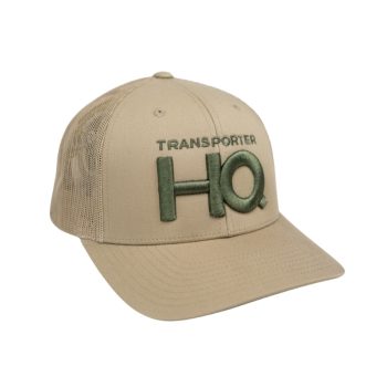 Transporter HQ  - Retro Trucker Cap - Khaki Green On Beige