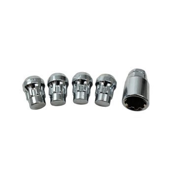 Bimecc LOCKING Wheel Nuts - 32mm - M14X1.5 Thread - Tapered Seat - Silver - VW Transporter T7 + Transit Custom V710 (2024 - onwards)