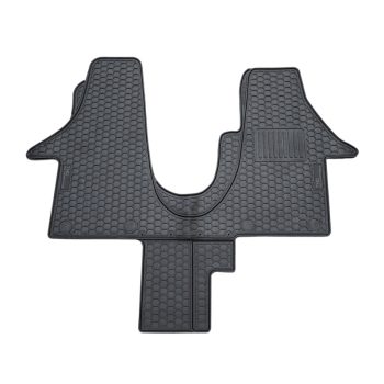 Heavy Duty Rubber Moulded Cab Floor Mat with Walk Through - All Weather - RHD - VW Transporter T5-T6.1 (2003 - 2024)