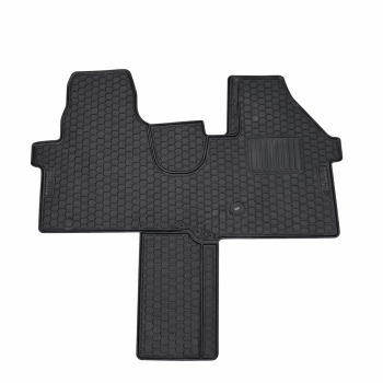 Heavy Duty Rubber Moulded Cab Floor Mat with Walk Through - All Weather - RHD - VW Transporter T7 & Ford Transit Custom (2024 - onwards)