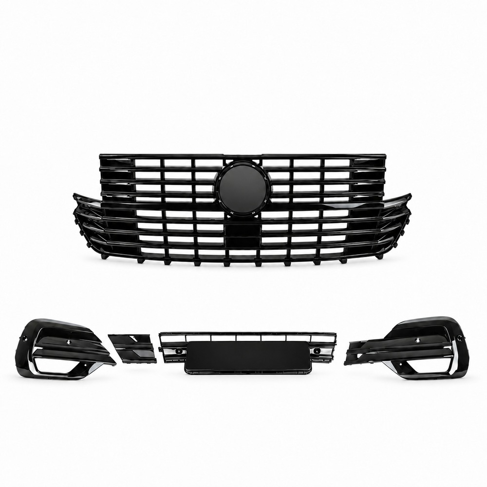 Upper and Lower Bumper Grilles Package - Gloss Black - VW Transporter T6.1 (2021 - 2024)